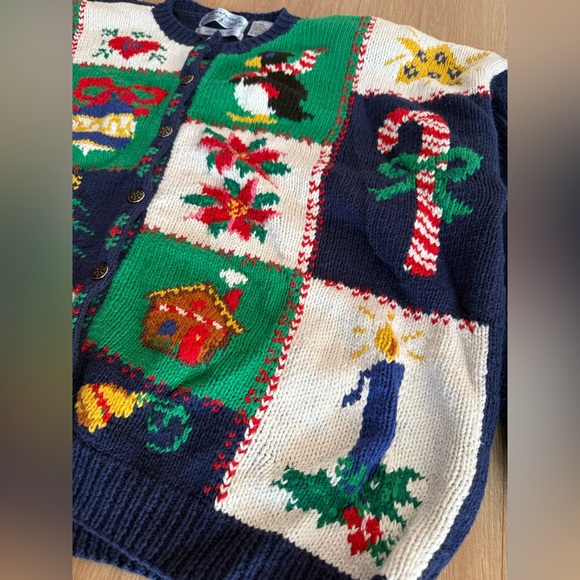 Hand Knit Christmas Sweater 3X Signatures by Northern Isles II - Picture 5 of 9